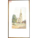 Local Interest: A water colour painting of Christ Church Clifton signed by artist G Dean Oyston.