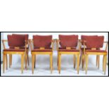 A set of 8 1950's / mid century workman's club dining chairs / armchairs in the manner of Benchairs.