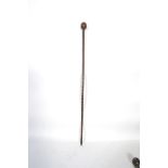 An African Maasai tribal knob kerrie club weapon / walking stick cane having a tapered palm wood