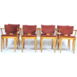 A set of 8 1950's / mid century workman's club dining chairs / armchairs in the manner of Benchairs.