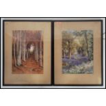 A pair of framed and glazed early 20th century pictures depicting landscape scenes, unsigned.