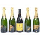 A collection of vintage champagne and wine to include a Chateaneuf Du Pape 2008, and four bottles of