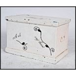 A Victorian painted blanket box with plinth base a