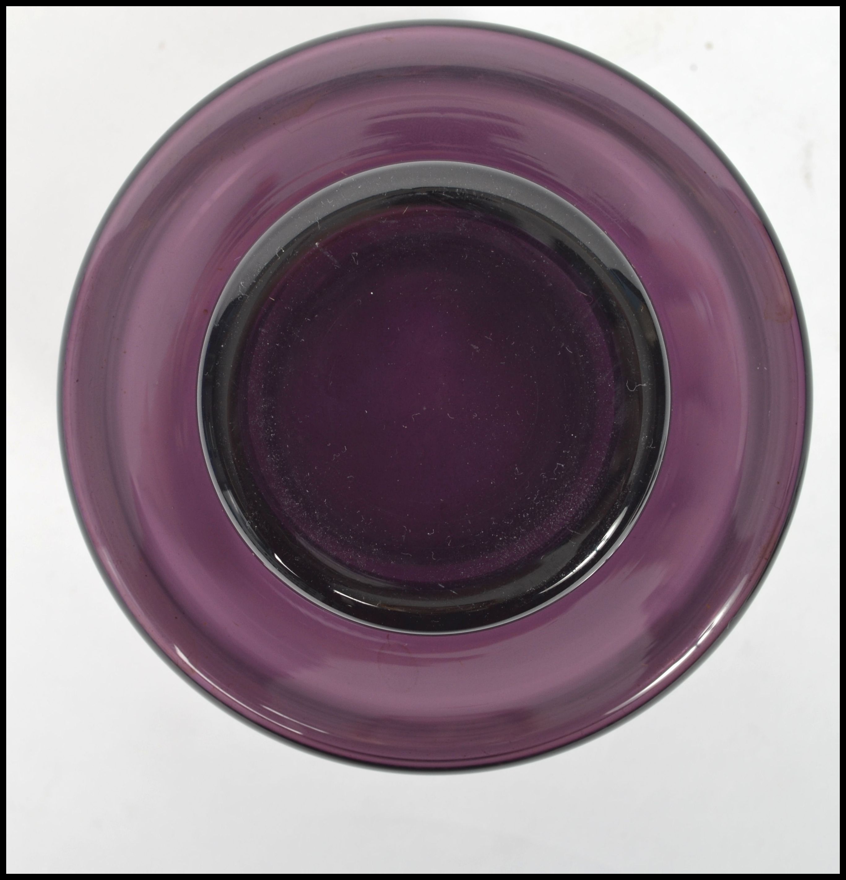 A rare and unusual mid century Geoffrey Baxter for Whitefriars purple studio glass art vase having a - Image 4 of 4