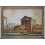 An oil on board framed painting by Robert A.R. Dalton titled ' Allegorm Of Rome ' depicting Rome