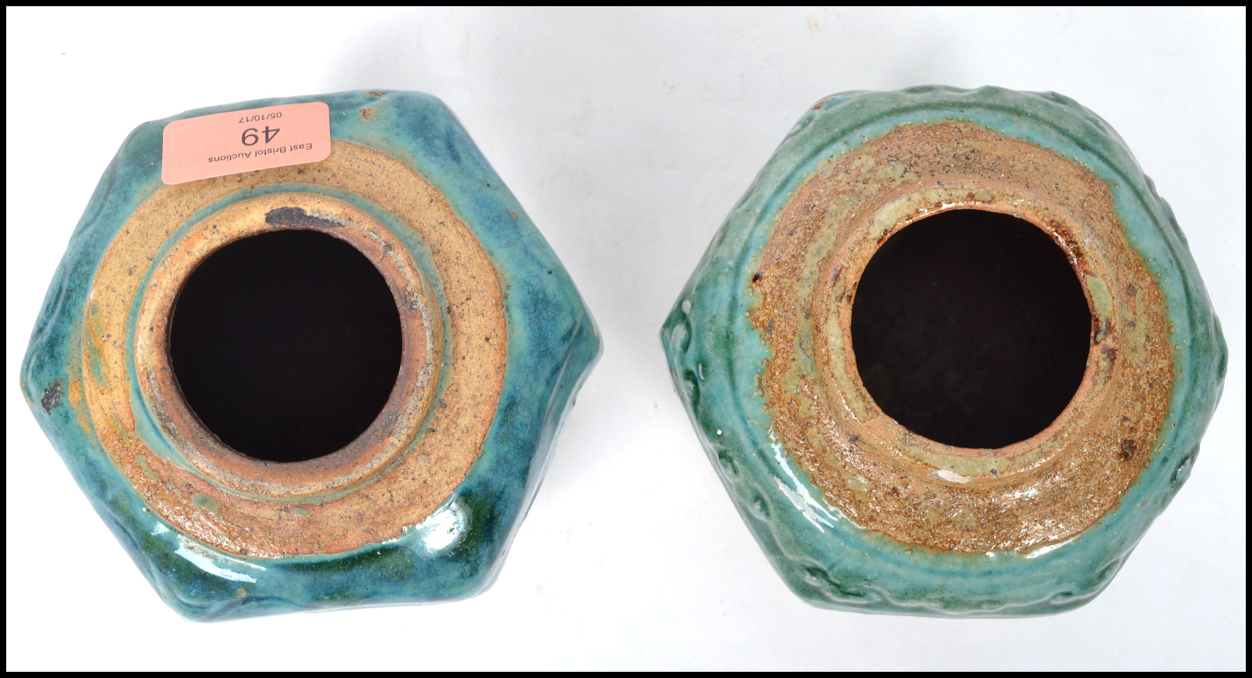 A pair of Oriental Chinese ceramic stoneware ginge - Image 4 of 5
