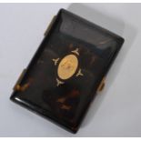 A 19th century tortoise shell aide de memoir with