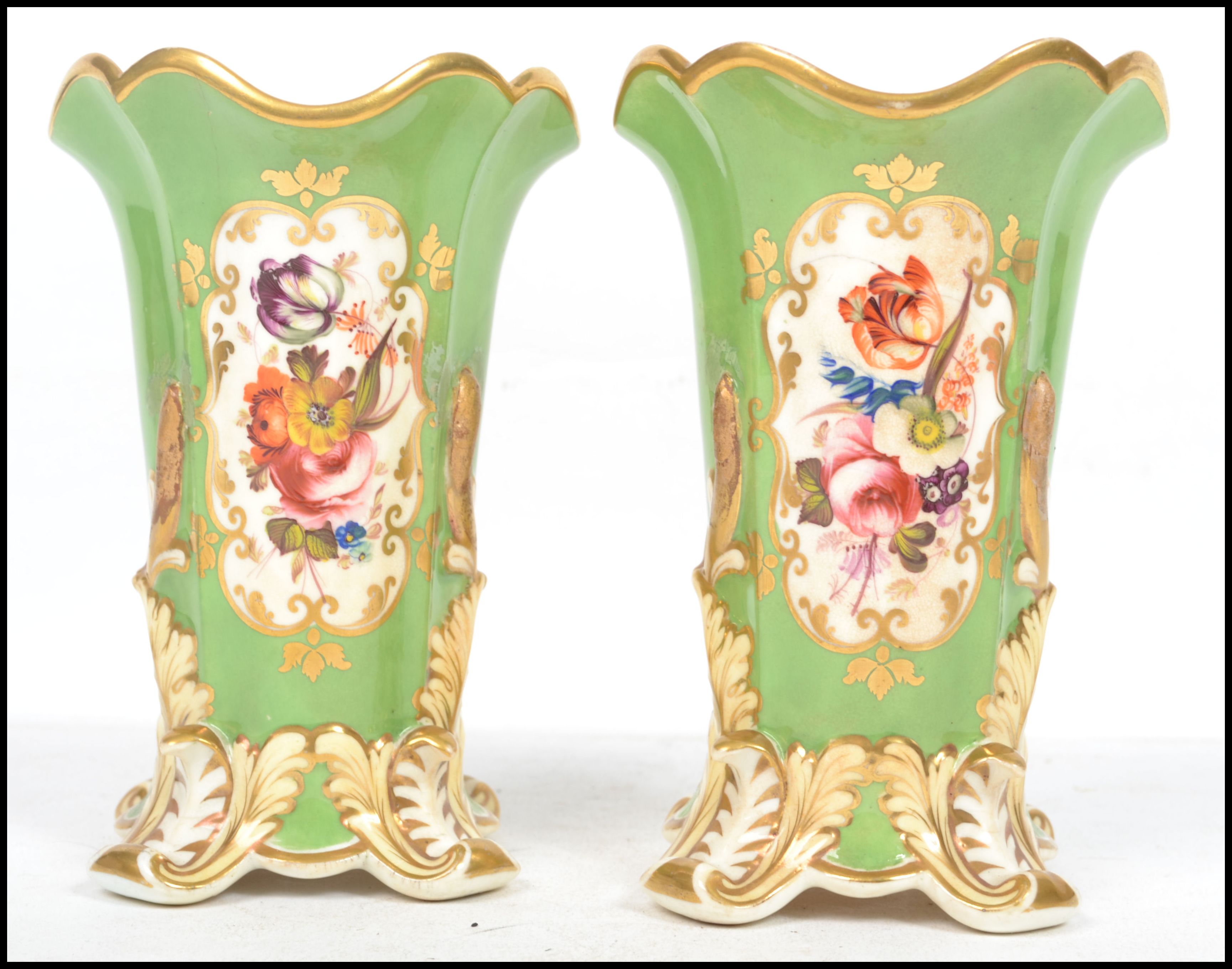 A pair of 19th century English factory vases havin - Image 3 of 6