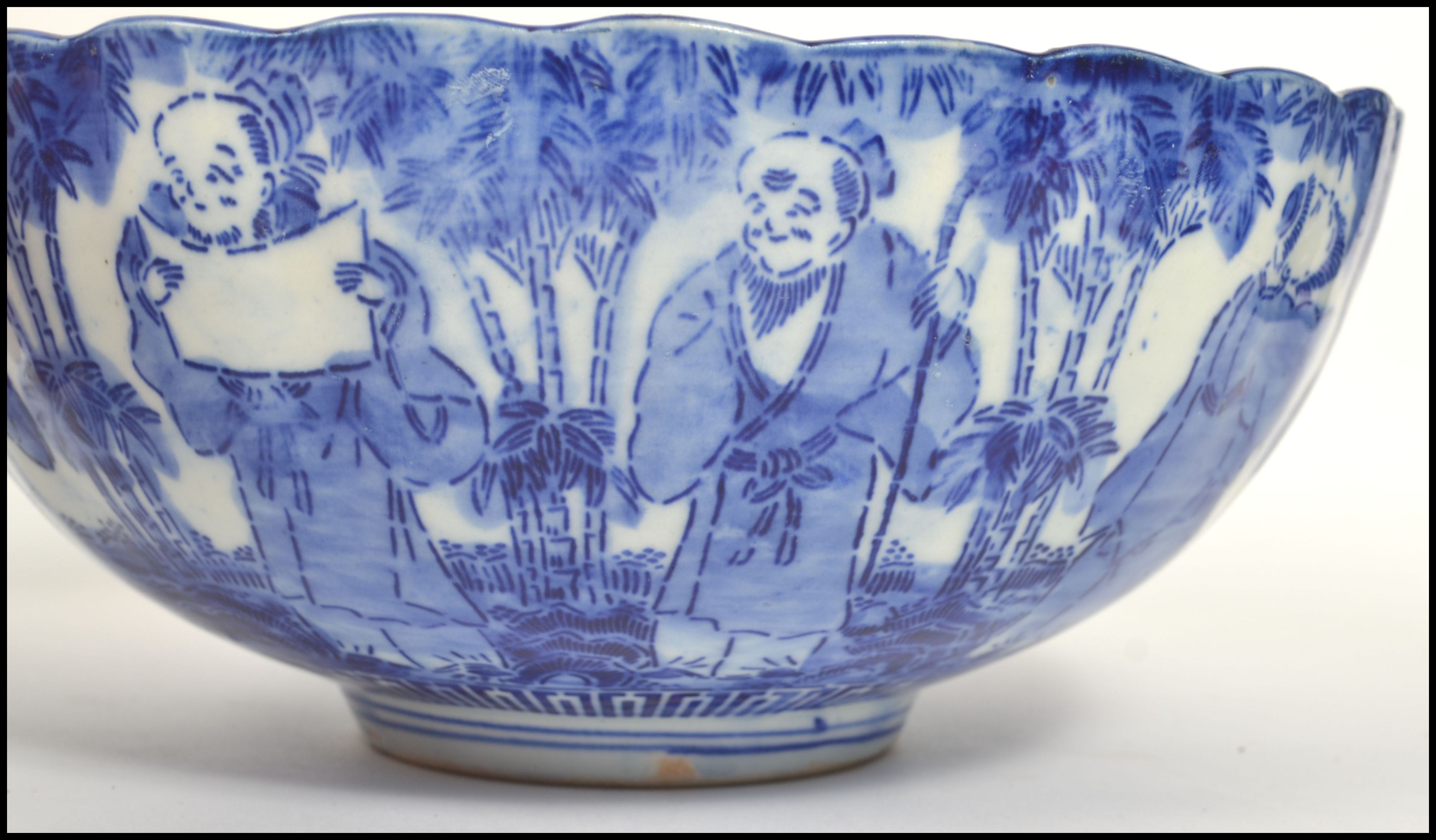 A late 19th / early 20th century Oriental blue and - Image 4 of 6