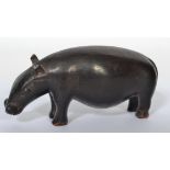 An African tribal carving of a pygmy hippopotamus