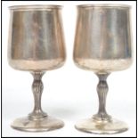 A pair of silver hallmarked christening / wine gob