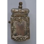 A 19th century silver plated novelty vesta with cr