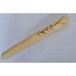 A 19th century Dieppe ivory carved letter opener /