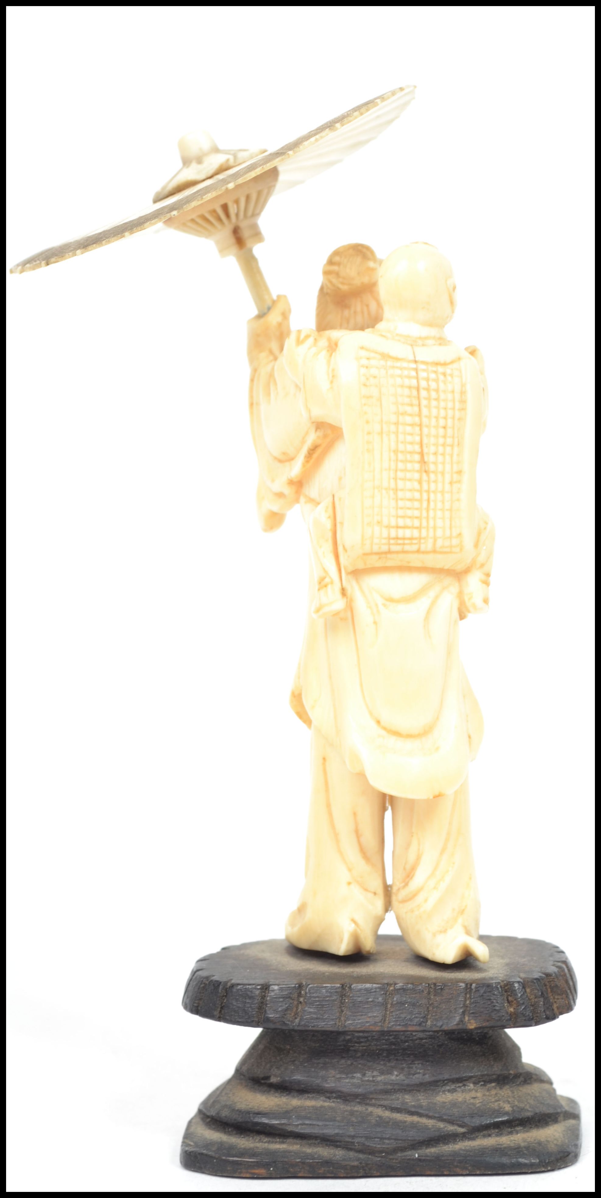 A 19th century Japanese Okimono ivory figurine of - Image 3 of 5