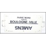 A vintage 20th century French Railway double sided sign having a white ground with black lettering