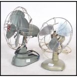 A mid 20th century vintage industrial electronic desk fan by H Frost & Co of Walsall, finished