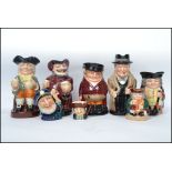 A collection of Royal Doulton 20th century ceramic Toby and Character jugs to include, Old Salt