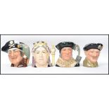 A group of four vintage 20th century Royal Doulton Character jugs to include Queen Victoria D6816,