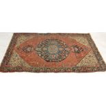 A  fine quality 19th century Persian rug, the central medallion and surrounding background with