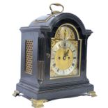 An English ebonised double  fusee movement bracket clock by Jennens & Sons of Great Sutton Street,