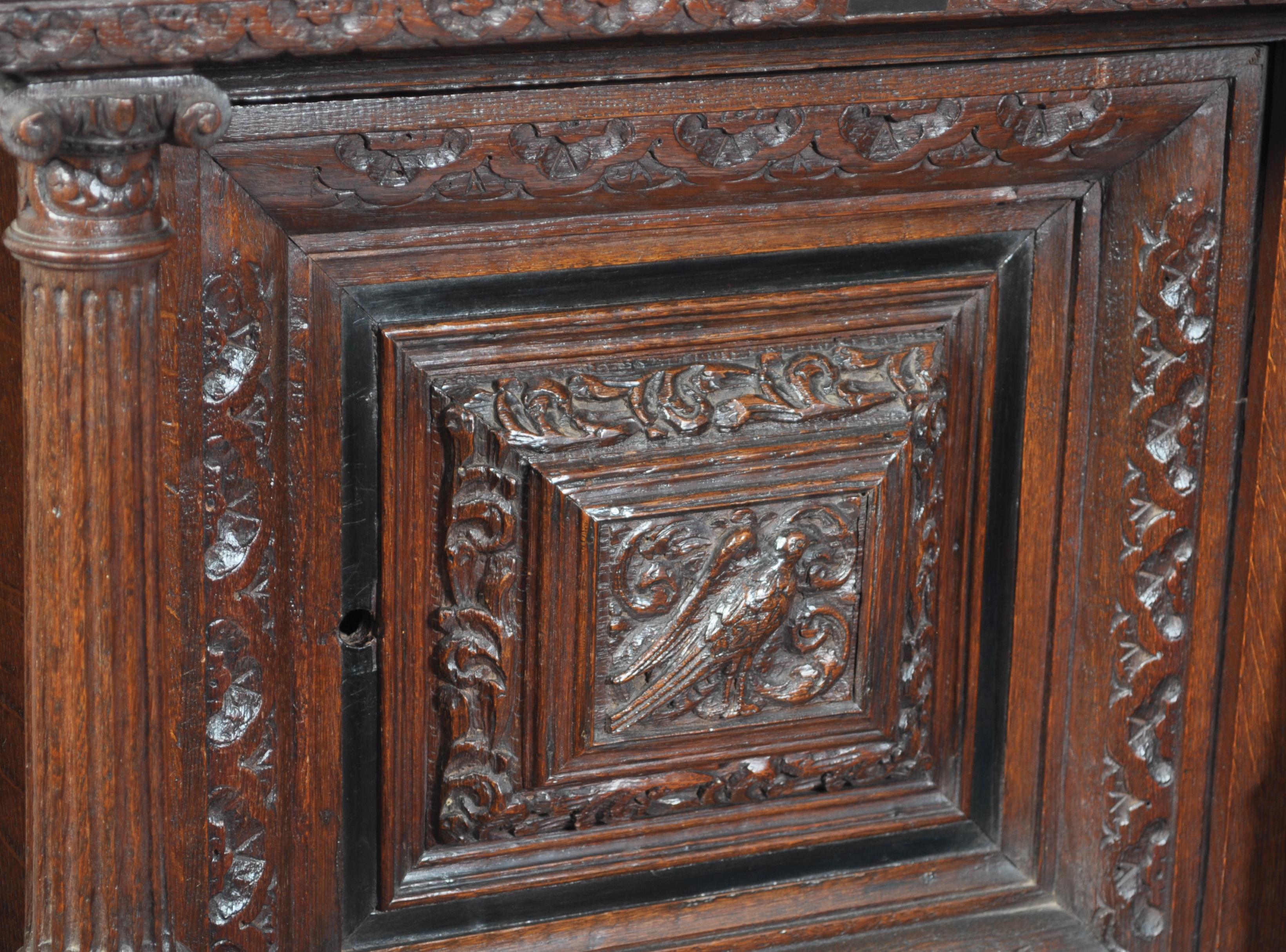 A late 17th / 18th century dutch / Flemish church vestry cabinet on stand. The solid oak carved - Image 3 of 15