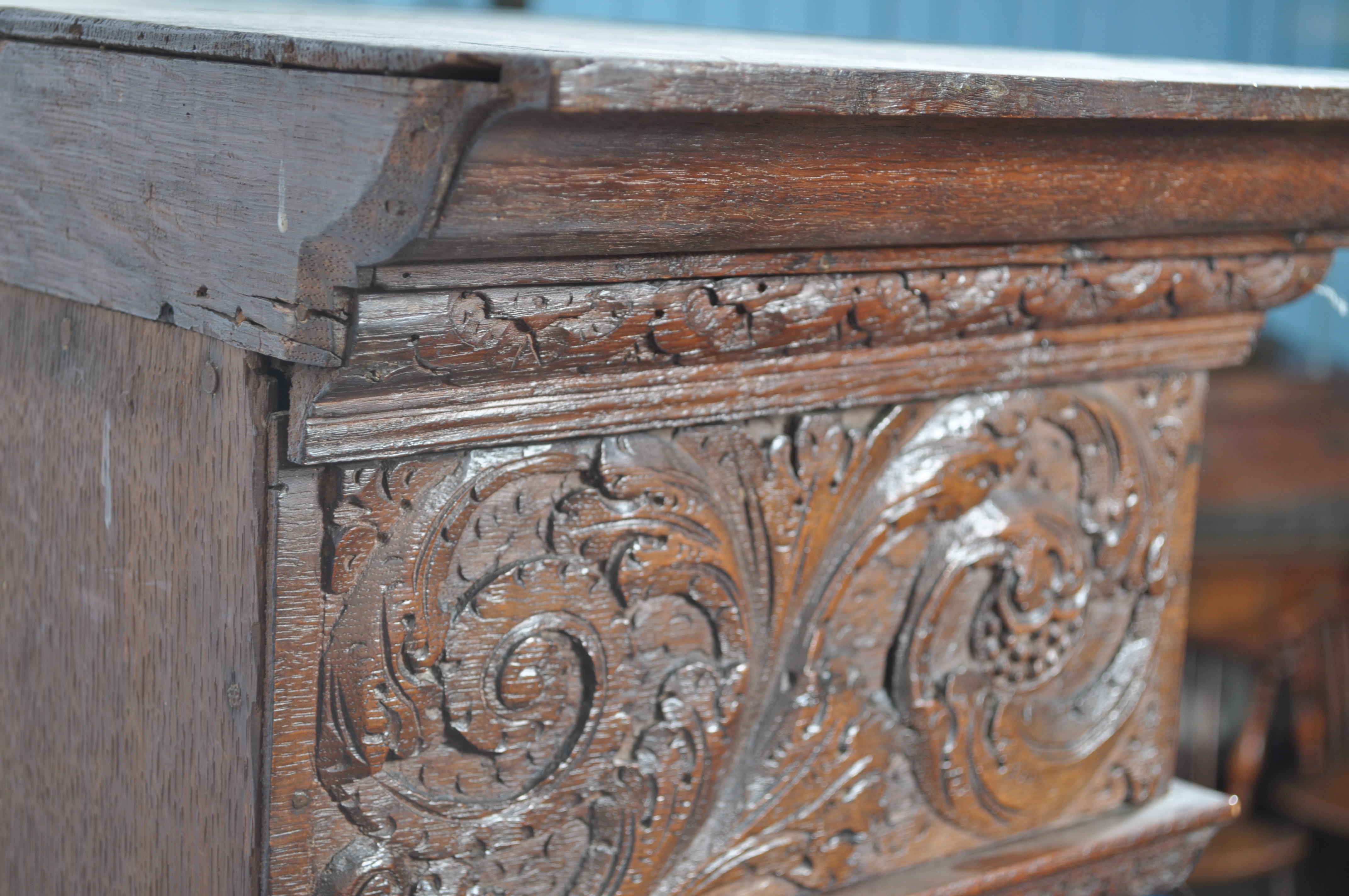 A late 17th / 18th century dutch / Flemish church vestry cabinet on stand. The solid oak carved - Image 14 of 15