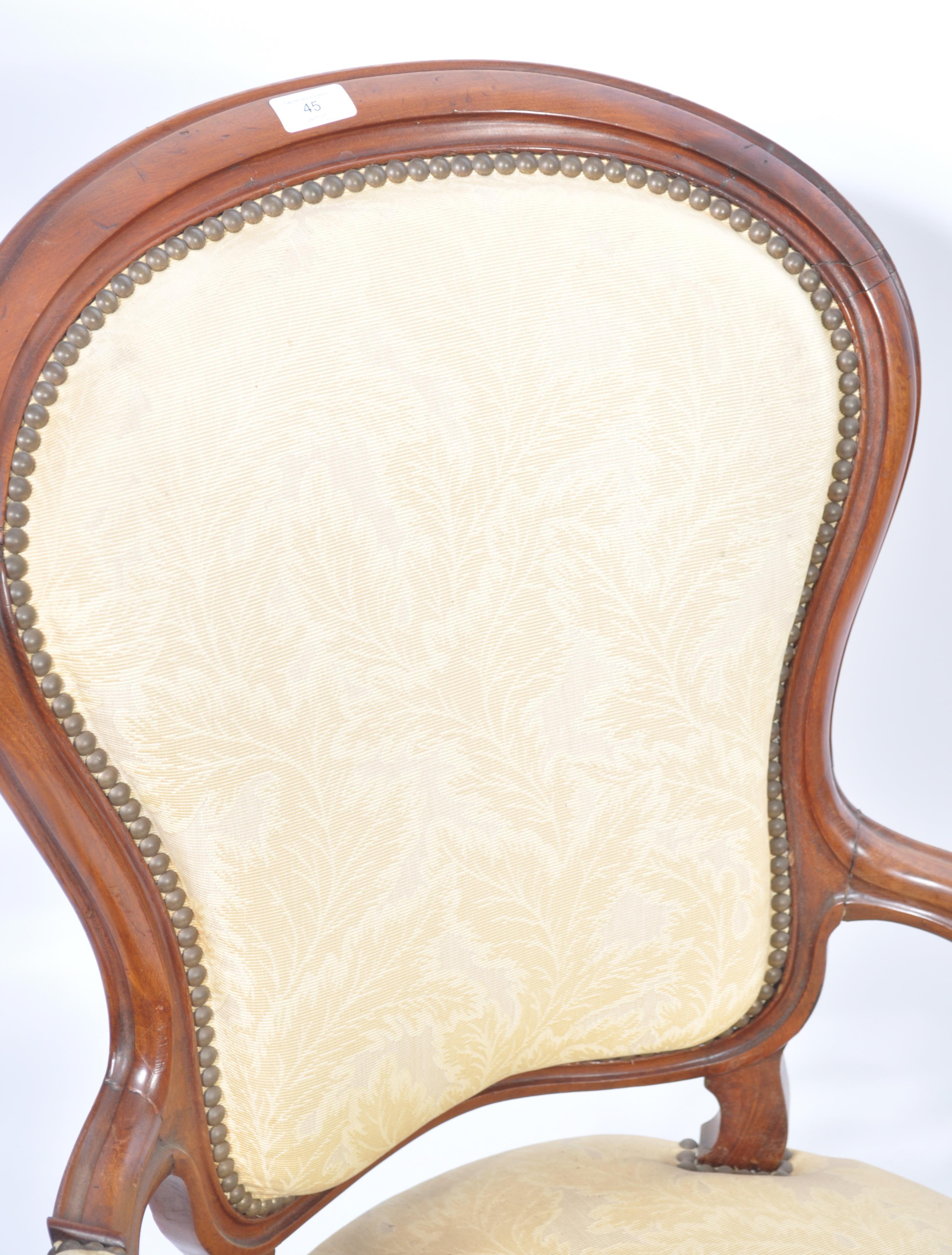 A good 19th century French mahogany fauteuil armchair. Raised on shaped cabriole legs with - Image 5 of 7