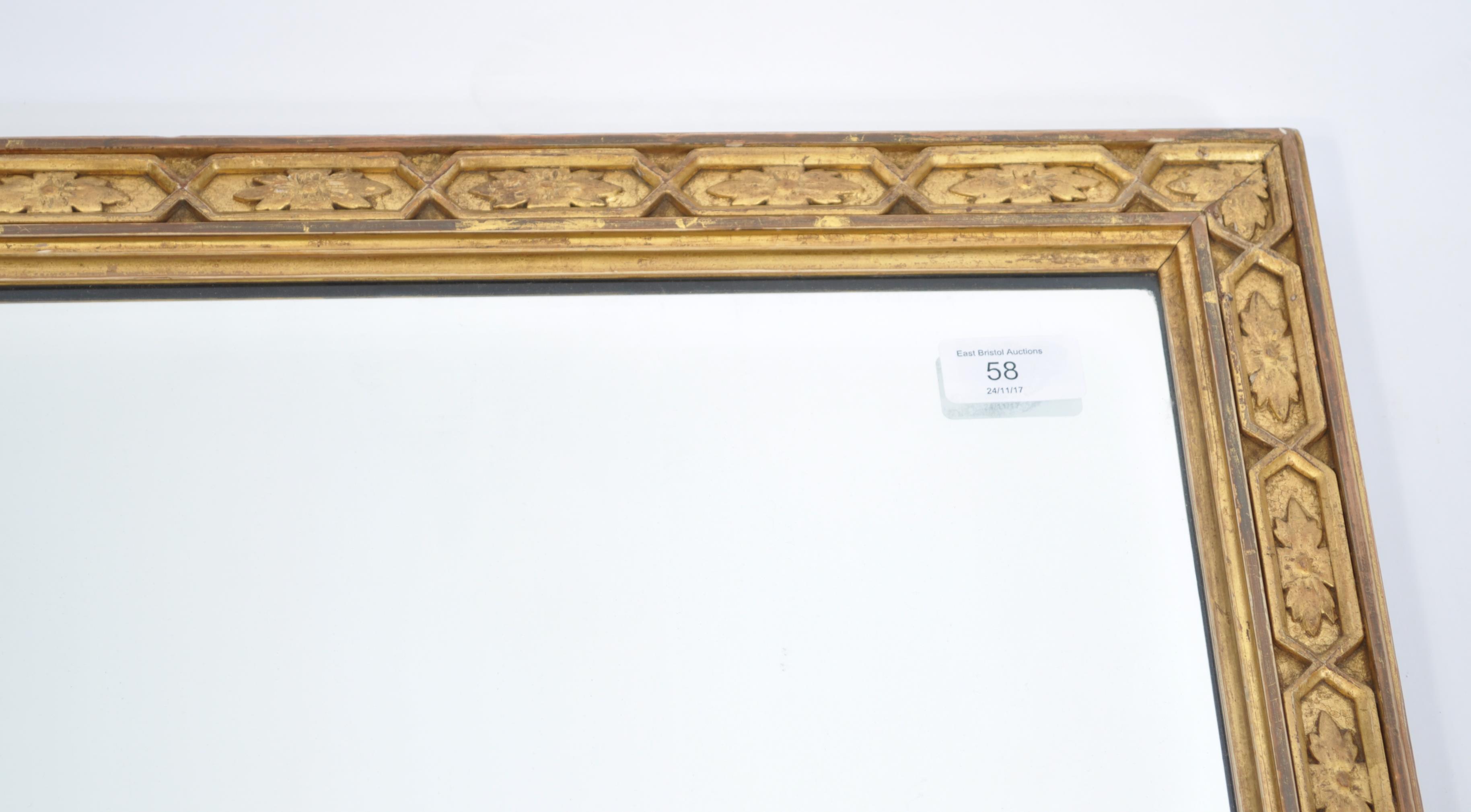 Early 20th century gilt carved Florentine revival wall mirror. Of rectangular form, the central - Image 3 of 6