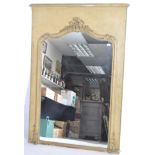 A good large early 20th century French Louis XV gilt plaster wooden wall mirror of large form. The