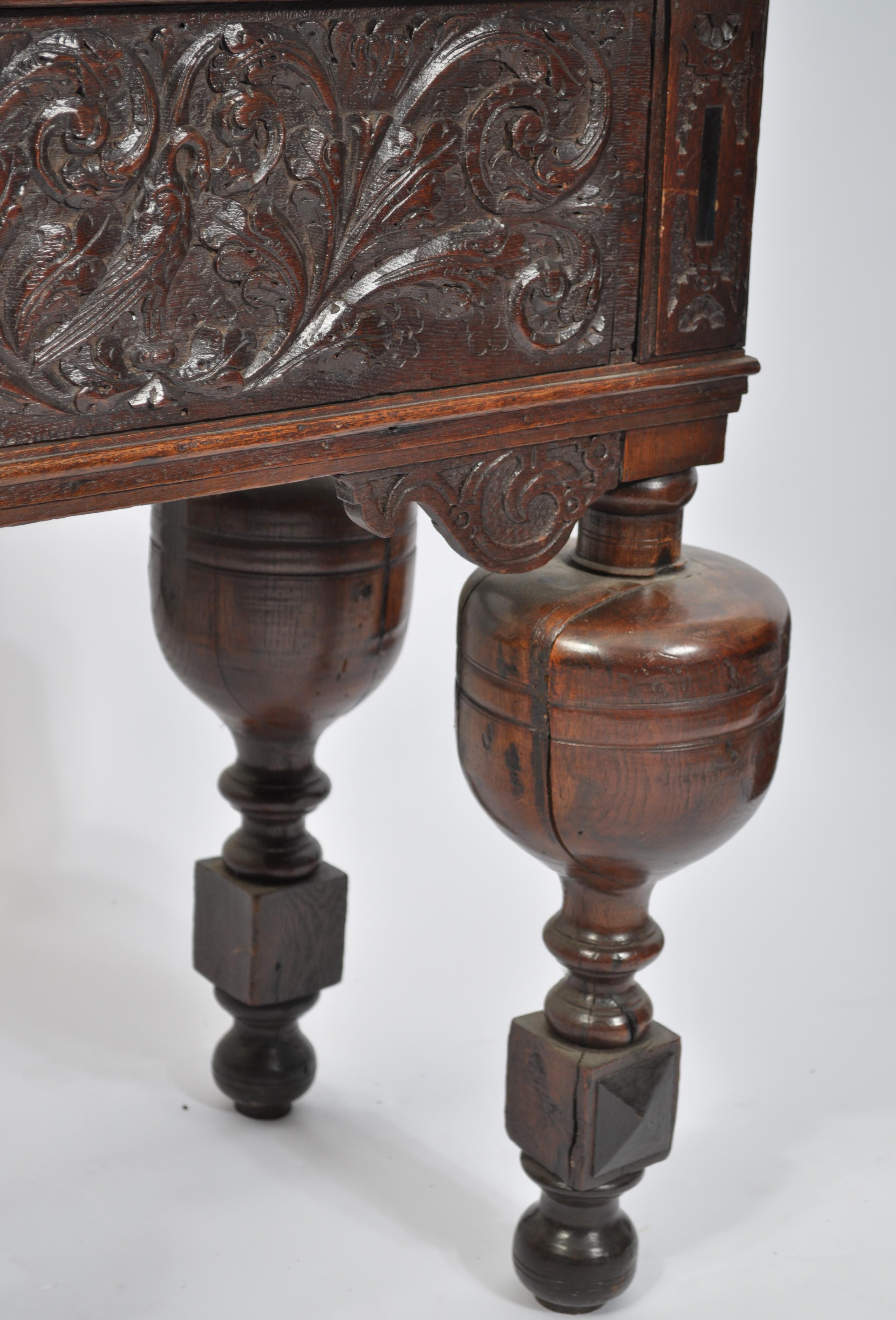 A late 17th / 18th century dutch / Flemish church vestry cabinet on stand. The solid oak carved - Image 8 of 15