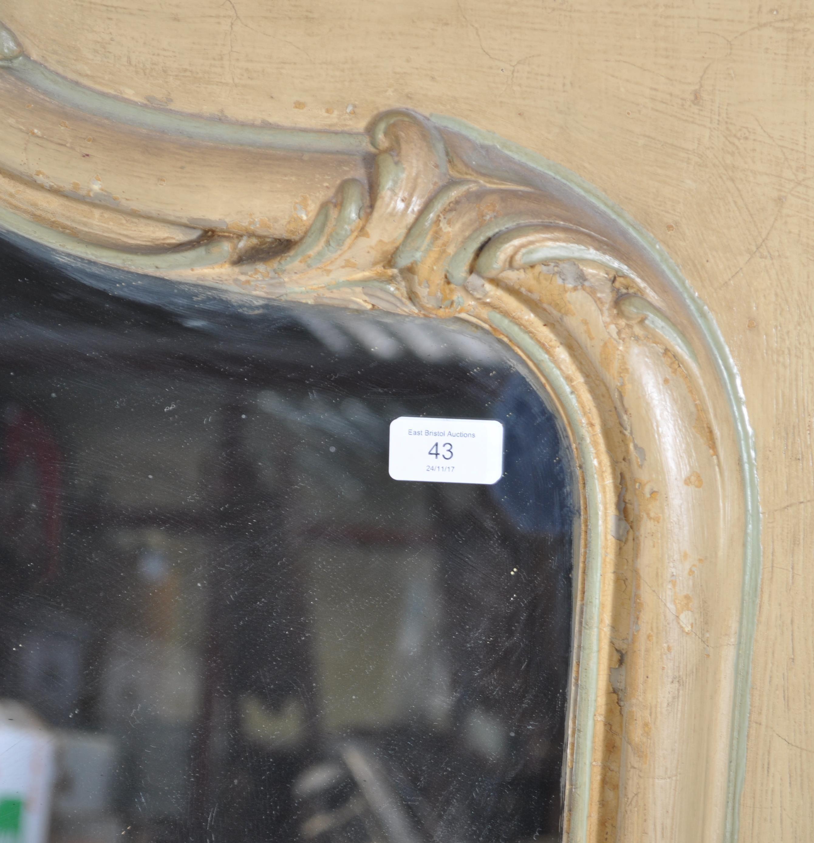 A good large early 20th century French Louis XV gilt plaster wooden wall mirror of large form. The - Image 2 of 8