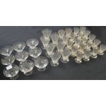 An exceptional set of French drinking glasses dating from the 1920's to include a set of low form