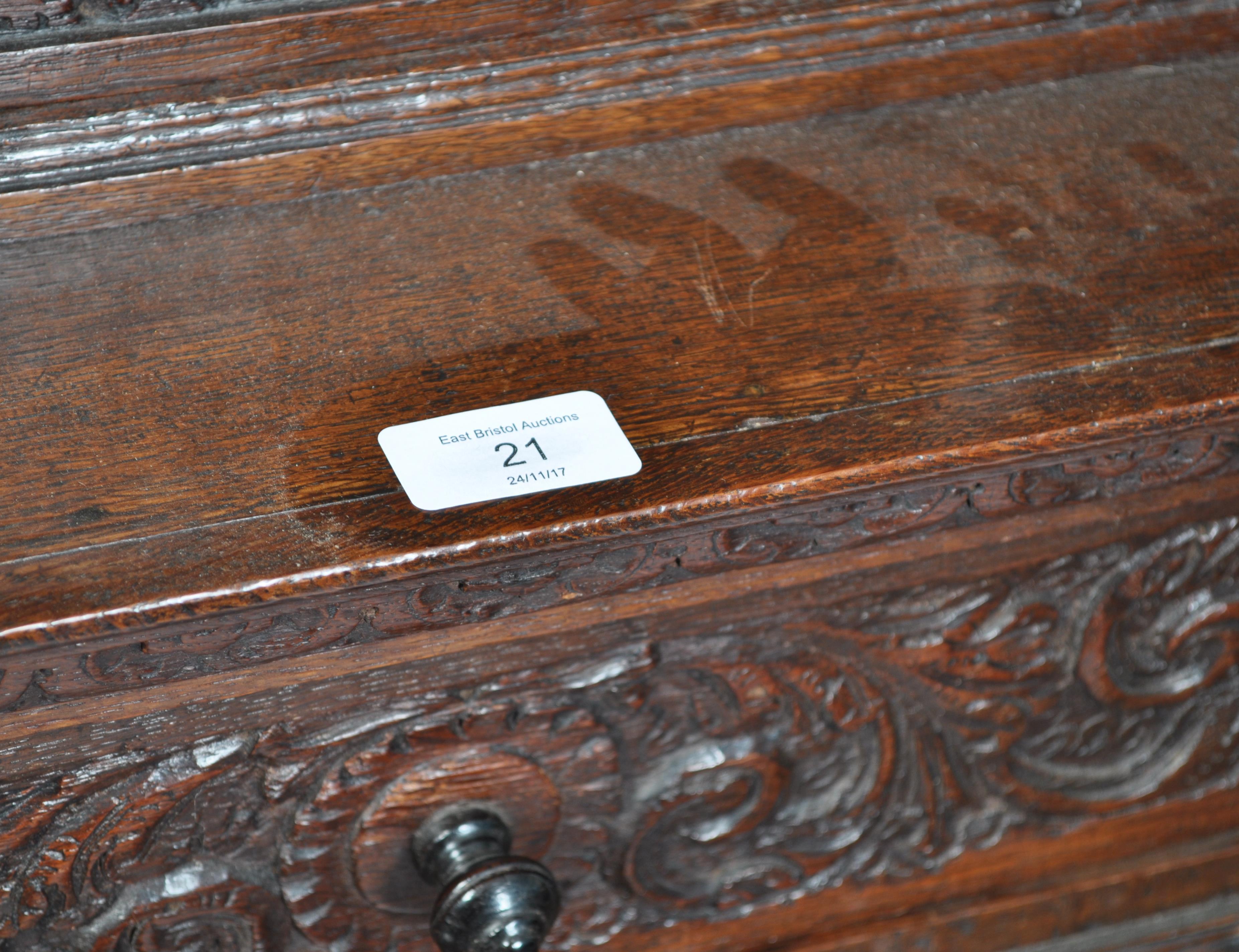 A late 17th / 18th century dutch / Flemish church vestry cabinet on stand. The solid oak carved - Image 9 of 15