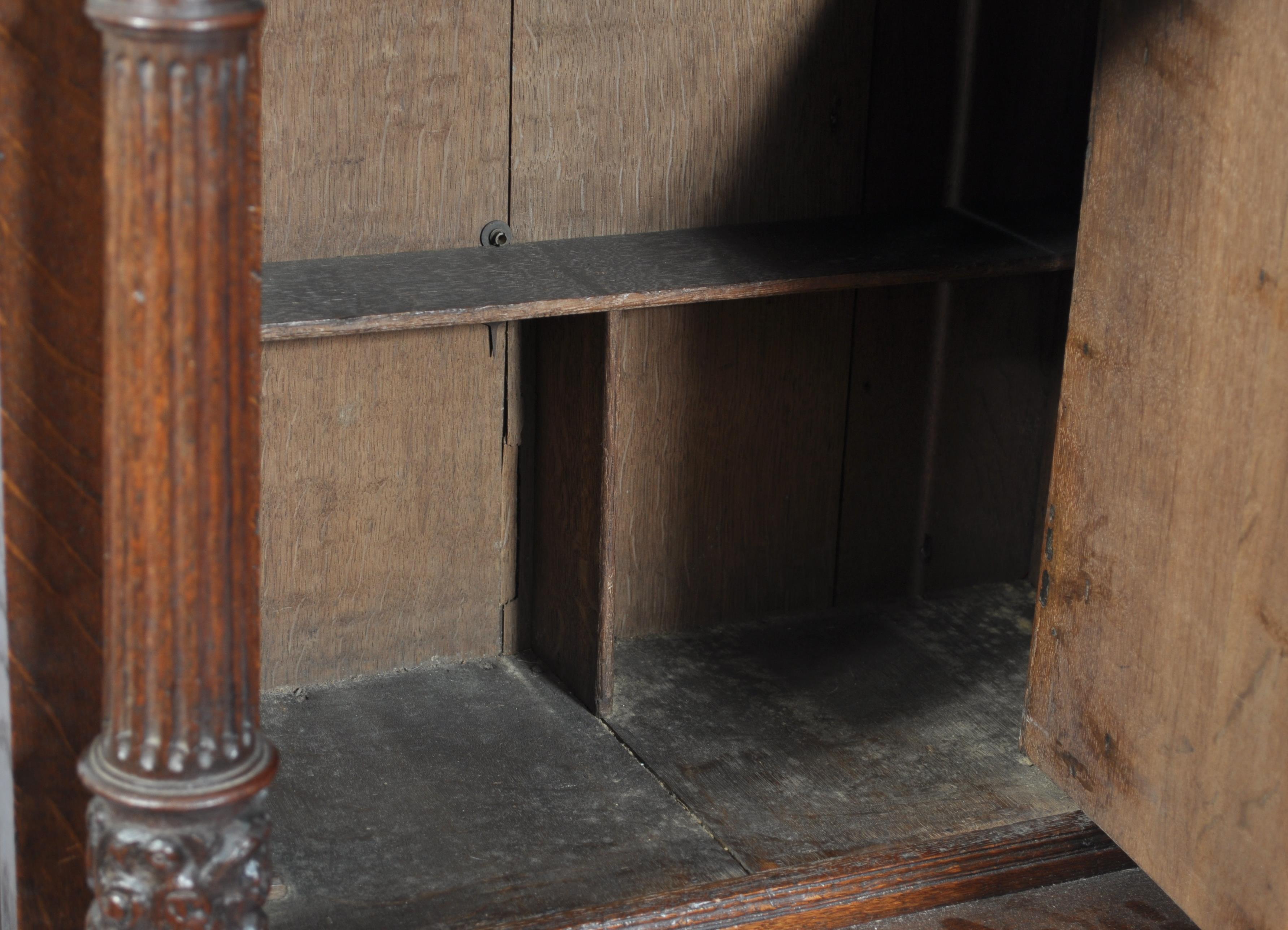 A late 17th / 18th century dutch / Flemish church vestry cabinet on stand. The solid oak carved - Image 10 of 15