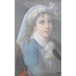 A 19th large portrait miniature painting on ivory by Charles Caruson of Elizabeth Virginia Le Brun