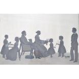 A good 18th / 19th century Georgian / Regency silhouette picture painting being framed and glazed