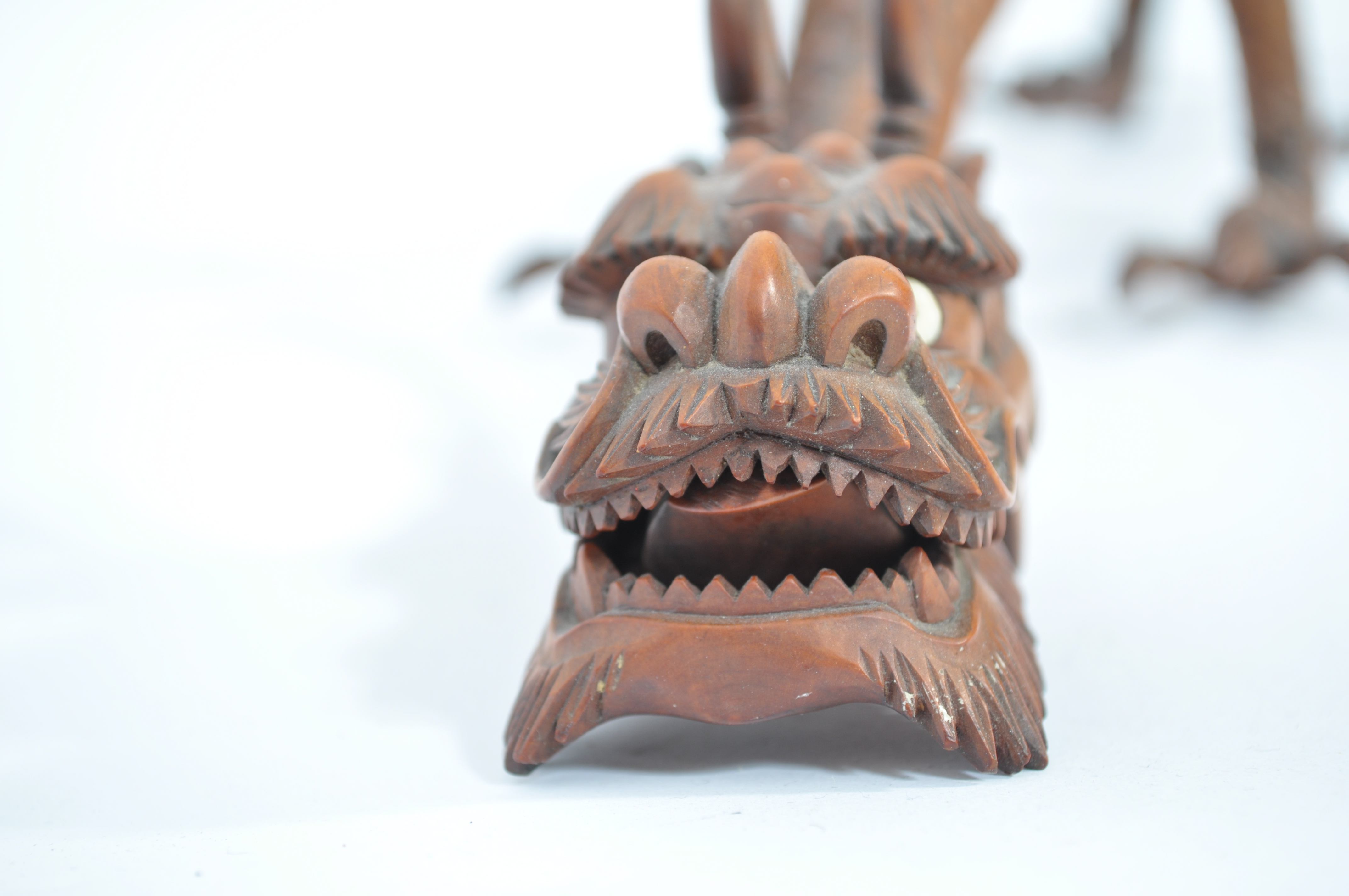 A Japanese carved and articulated wooden dragon Meiji period (1868-1912), probably boxwood, the body - Image 13 of 15