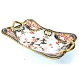 A good 19th century Spode  Imari pattern rectangular twin handled serving dish having twig and