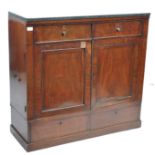 A 19th century Regency mahogany and marble top collectors / specimen cabinet. Raised on a plinth