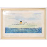 ORIGINAL CUNARD LINE RMS CARMANIA & FRANCONIA PRINT