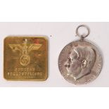 THIRD REICH BADGE & ID PLATE