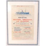 1920's SHIPPING RATES POSTER