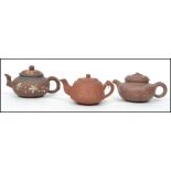 A collection of 3 Chinese terracotta yi-xing teapo