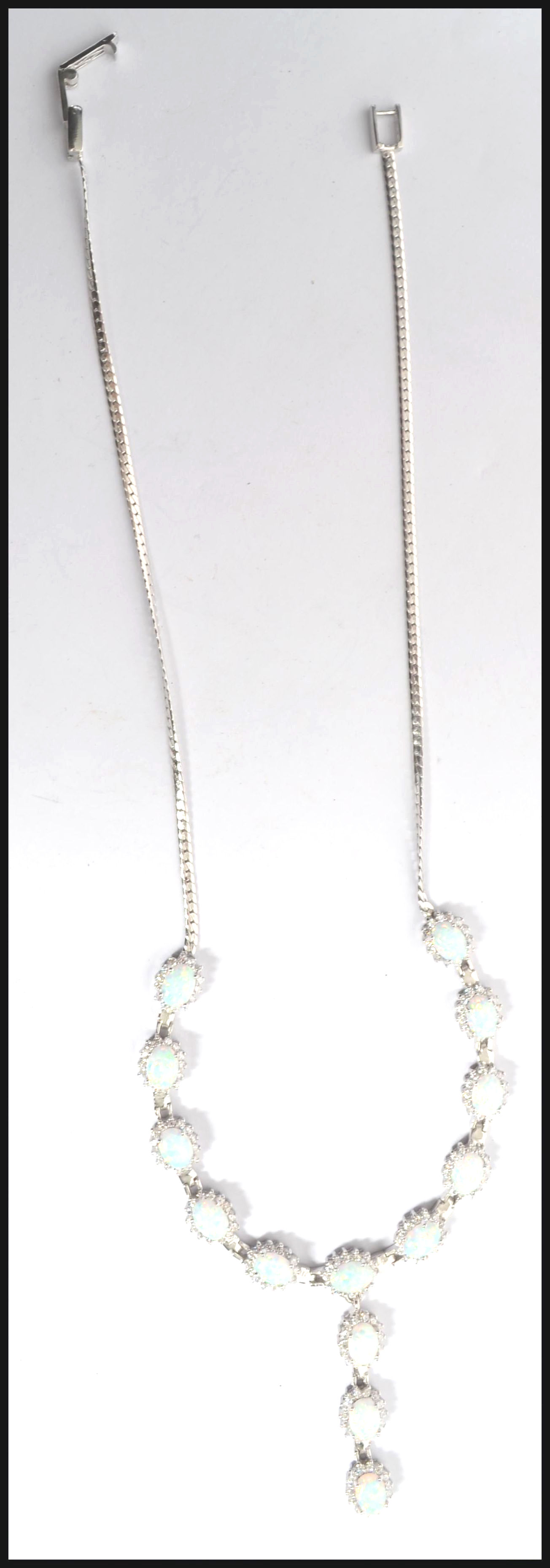 A ladies silver opal and cz adorned contemporary n - Image 6 of 7