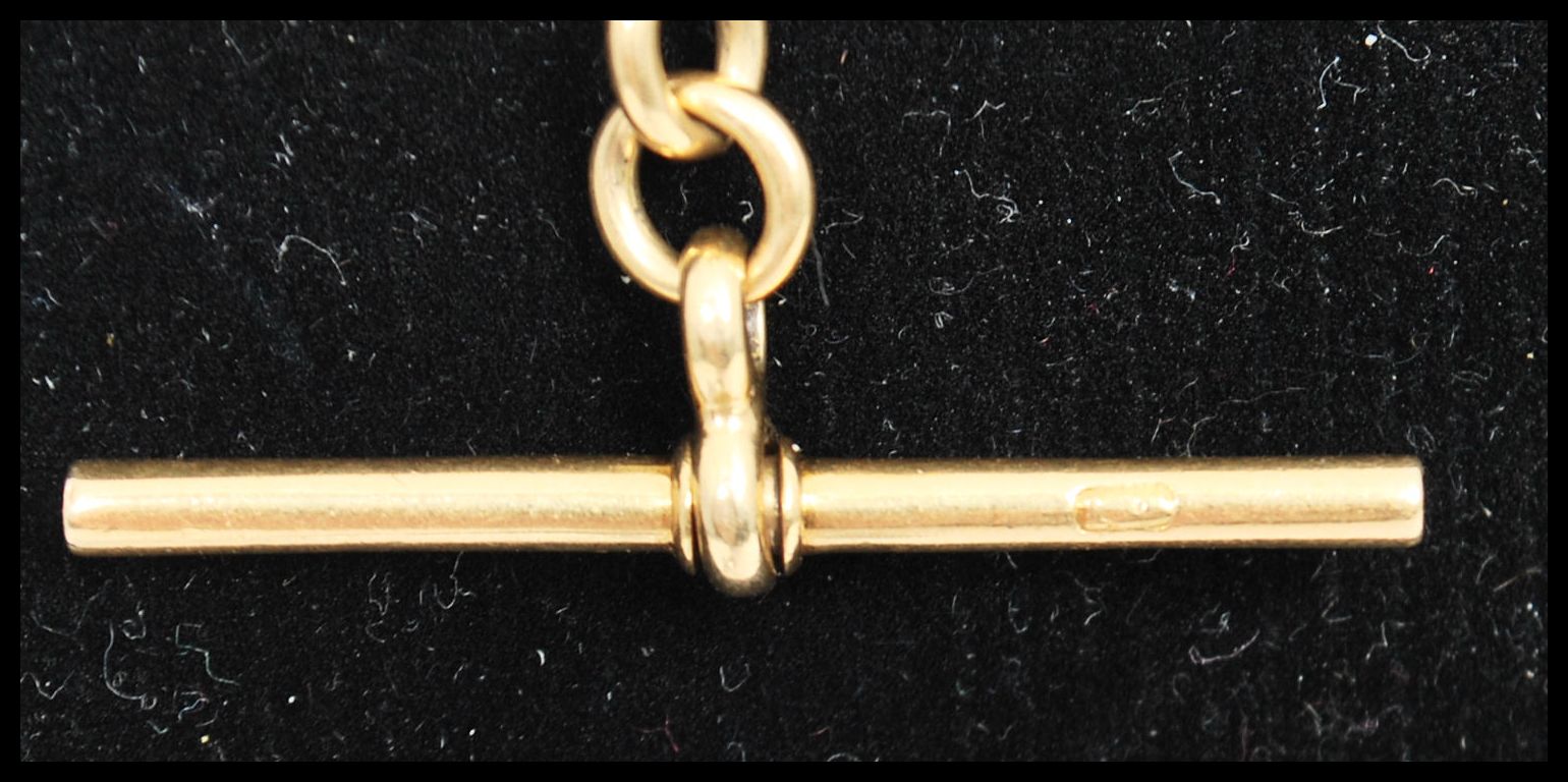 An 18ct gold watch T bar chain marked 18ct , tests - Image 2 of 4