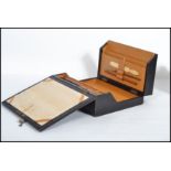 A 19th century Victorian leather travelling writing slope desk tidy compendium box by Farrant's of