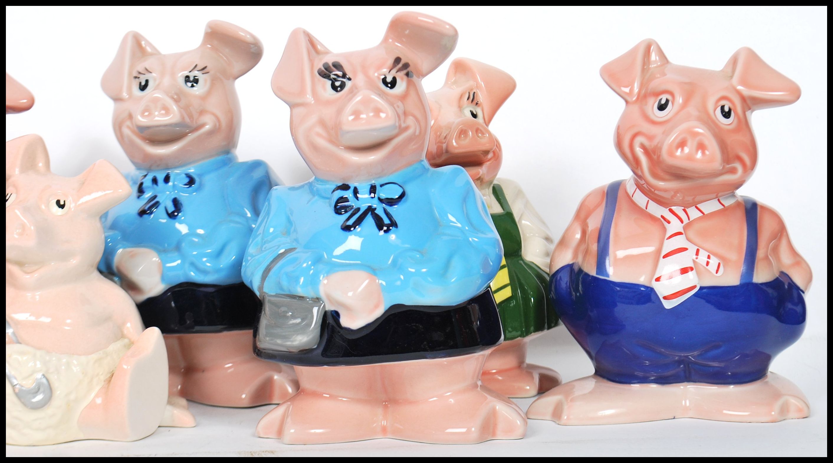 NatWest Piggy Banks; Two sets ( x10 in total ) original vintage Wade advertising NatWest Bank - Image 2 of 4