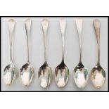 A set of six 20th century tea / coffee spoons of simple form bearing hallmarks for Birmingham makers