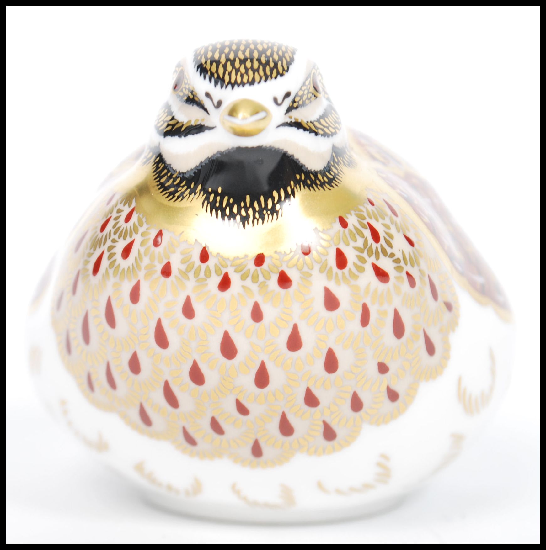 A Royal Crown Derby Grouse paperweight, with red stamp to underside, gold stopper, 6.5cm high - Image 2 of 6