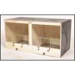 A fantastic mid 20th century bird cage / nesting cage, white painted finish wire work to the